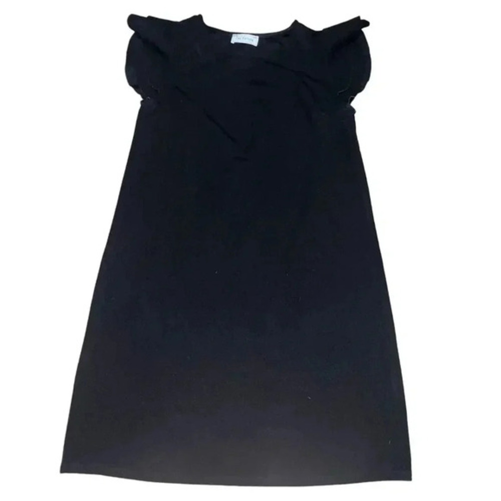 Ces Femme Women's M Black Knee Length Dress Ruffled Sleeves Party Versatile